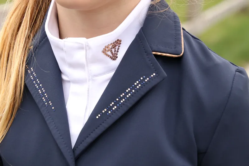 Hy Equestrian Cadiz Mizs Show Jacket - Navy/Rose Gold-2